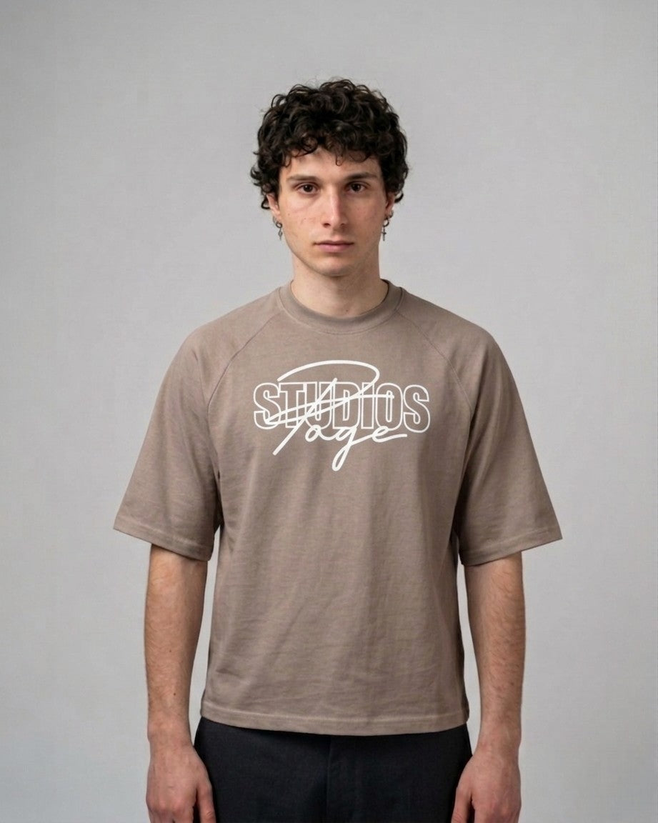 T-shirt crop "PAGE STUDIOS"
